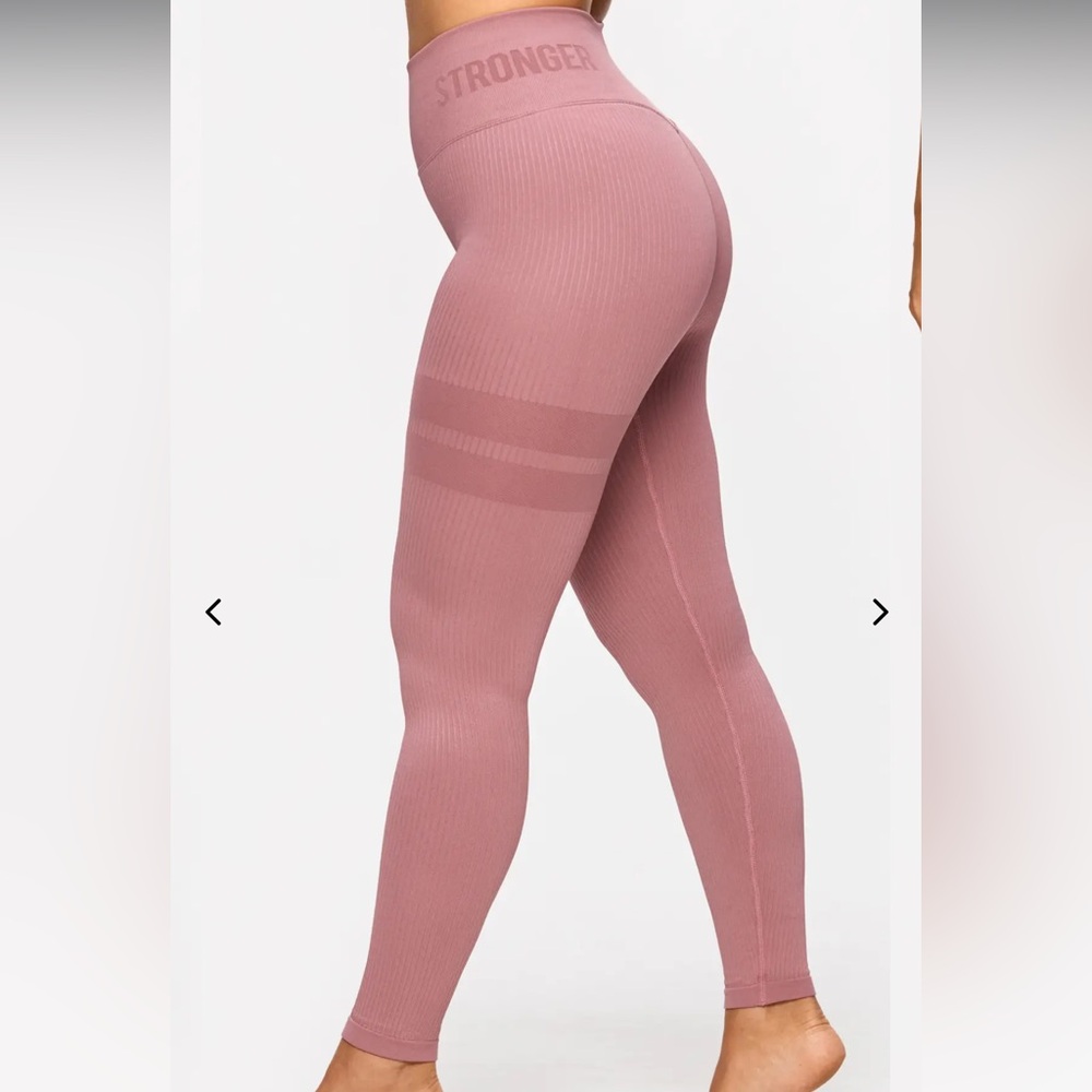 Stronger rib seamless leggings nostalgia rose size M/L